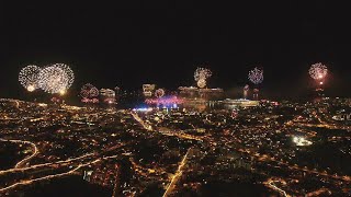 Madeira Funchal New Years Eve 2324 Drone View 4K UHD [upl. by Eenerb388]