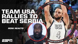 Perk reacts to Team USA’s comeback win Steph Curry set the tone  SportsCenter [upl. by Cara112]