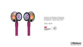 Littmann Cardiology IV Diagnostic Stethoscope High Polish Rainbow Raspberry Smoke Stem 6241 6241 [upl. by Zawde]