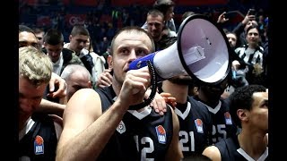 Novica i Rade vode navijanje quotAjmo svi gore zagrli se bre ejquot Partizan  Budućnost [upl. by Nessi862]