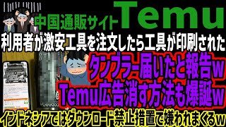 【Temu】利用者が激安工具を注文したら工具が印刷されたタンブラー届いたと報告wTemu広告消す方法も爆誕wインドネシアではダウンロード禁止措置で嫌われまくるw [upl. by Nolahp]