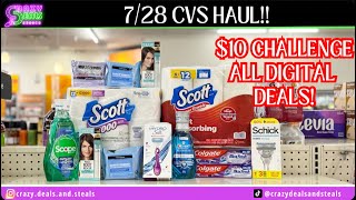 🔥728 CVS HAUL 10 CHALLENGE🎉 CVS ALL DIGITAL COUPONING CVS Couponing cvsdeals [upl. by Eillib445]