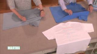 How to Fold a TShirt  Marthas Best Clothes Folding Hack [upl. by Ennayd]