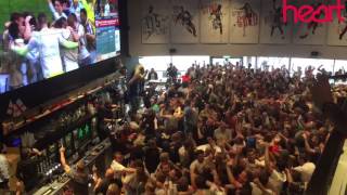 Fans at Ashton Gate Stadium Bristol celebrate England winner against Wales at Euro 2016 [upl. by Kylila156]