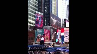 Jeffrey Gluckstein  100 Days Out  Trampoline in Times Square [upl. by Nairod]