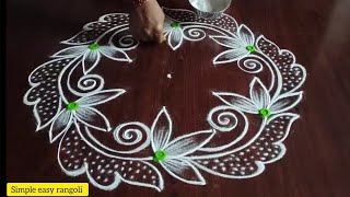 simple easy latest daily kolam 5×3 dots [upl. by Eninnej331]