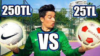 25 TL VS 250 TL FUTBOL TOPU TEST [upl. by Neurath]