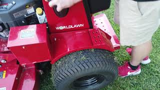 Model  WYS52FX730VL WorldLawn 52quot Venom Stand On Zero Turn Mower 235 HP Kawasaki Review [upl. by Nofpets]