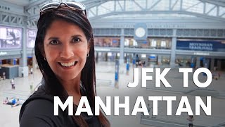 How to get to Manhattan by train from JFK airport  NYC travel guide [upl. by Adhern]