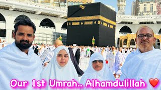 Alhamdulillah 1st UMRAH with Family  Mecca sharif 🕋  saba khalid vlogs [upl. by Naraa]