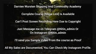 Damien Wursten Shipping And Commodity Academy [upl. by Jezabella]