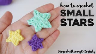 HOW TO CROCHET SMALL STAR crochet a tiny star applique  step by step tutorial crochet beginners [upl. by Eldwun]