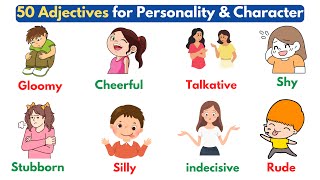 50 Adjectives to Describe Personality amp Character  Adjective Words  Vocabulary [upl. by Lauber]