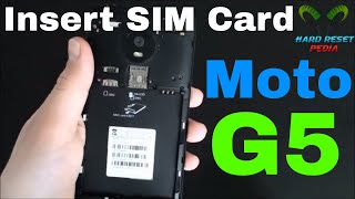 Motorola Moto G5 Insert The SIM Card [upl. by Nyladam]