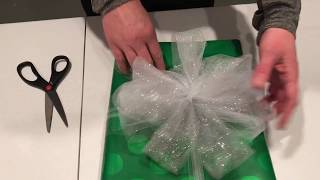 How to make a bow for present using tulle [upl. by Merralee176]