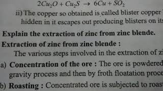 ChemistryExtraction of Zinc from Zinc Blende [upl. by Woehick]