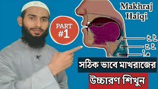 সঠিকভাবে মাখরাজের উচ্চারণ শিখুন  Makhraj  Bangla Quran learning  Part 01 [upl. by Aisor825]