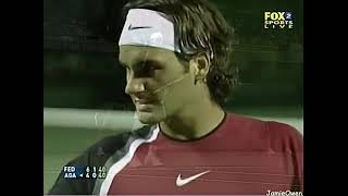 Federer vs Agassi  Miami 2005  Court Level amp Slow Motion [upl. by Hairim]