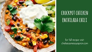 Crockpot Chicken Enchilada Chili [upl. by Lleruj]