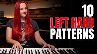 10 AMAZING Pop Piano LEFT HAND Patterns [upl. by Nerrak]