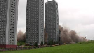 Red Road Flats Demolition Huge Dust Cloud 10062012 Full HD [upl. by Wiltsey750]