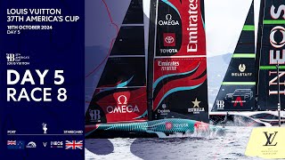 Louis Vuitton 37th Americas Cup Race 8  Emirates Team New Zealand vs INEOS Britannia  Full Replay [upl. by Alida781]