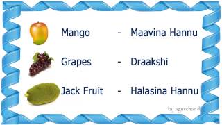 Learn Kannada through English  Fruits in Kannada [upl. by Otila397]