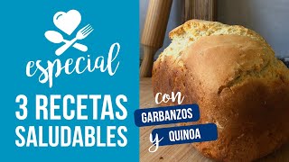 3 Recetas saludables 🌱 con harina de garbanzos y quinoa tostada Especial nº2 [upl. by Koeninger]