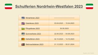 Schulferien Nordrhein Westfalen 2023 [upl. by Eilsehc]