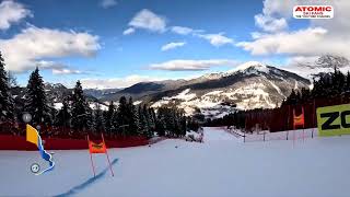 Val Gardena  course for mens Super G race through the eyes of the camera racer Dec 15 2023 [upl. by Ahsetan]