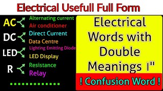 Electrical short form to full form Electrical double meaning word Electrical confusion world [upl. by Kubiak266]