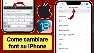 Come cambiare font in iPhone iOS 18 stile font [upl. by Minna]