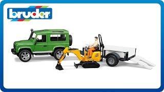 Bruder Toys Land Rover with Trailer Worker amp JCB Excavator 02593 [upl. by Julide]