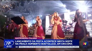 Lançamento da Festa da Gastronomia Italiana agita praça Humberto Boetoluzzi em Criciúma [upl. by Namaan983]