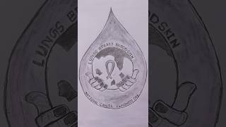 National Cancer Awareness Day Drawing  7th Nov  shortvideo shortfeed cancer drawing popular [upl. by Jowett]