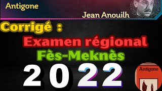 Correction de lexamen régional  FèsMeknès 2022  Antigone [upl. by Bolger]