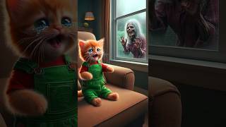 Cute Cat And Zombie Story 🧟‍♀️💥 cat aicat cute cataicatstory aicatstories shorts kitten [upl. by Bellamy]