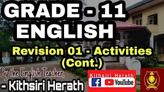 Grade 11  Workbook Activities  Revision 01 Cont Activities  Kithsiri Herath  ECC [upl. by Ennaylil]