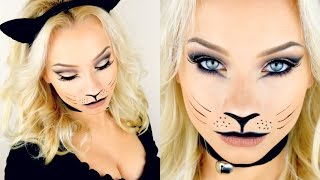 Last Minute Halloween Kitty Cat Makeup Tutorial 2015 [upl. by Weisman]