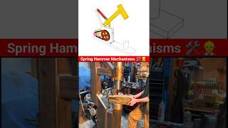 Spring Hammer mechanisms 🛠️👷‍♂️ engineering animation mechanical 3d cad 🔥 [upl. by Nylaret608]