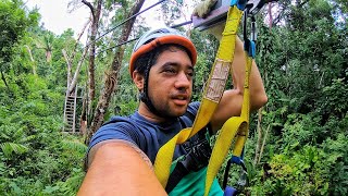 GoPro Hero 6  Zip Lining in the Jungle  Playing with Iguanas [upl. by Suoinuj]