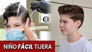 Como hacer CORTE NIÑO FÁCIL A TIJERA Paso a Paso  Cabello rizado y crespo [upl. by Huntingdon]