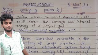 Microcanonical ensemble  entropy amp internal energy of a perfect gas or ideal gas [upl. by Eltsryk979]