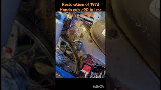 Honda cub c90 1973 restoration in under a minute honda cub c90 restoration [upl. by Ysac]