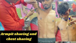 New Armpit shaving and chest shaving tutorial video plz subscribehairstyle haircutting [upl. by Noloc]