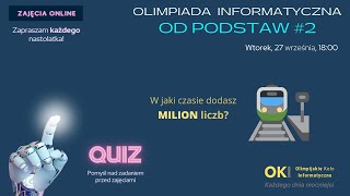 Olimpiada Informatyczna OD PODSTAW 2  Jak szybko dodasz milion liczb  Rewolucja Ciapongowa [upl. by Ohaus503]