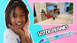 EPIC SISTER PRANKS Elli Plays Funny Pranks On Naiah [upl. by Kohl800]