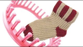 How to knit a sock on a round knitting loom socks [upl. by Azirb367]