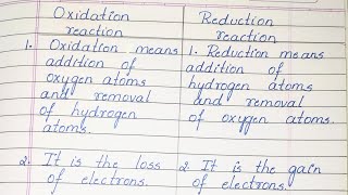 Difference between Oxidation reaction and Reduction reaction [upl. by Ardnauqal]