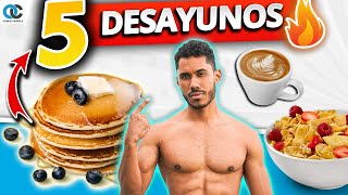 5 DESAYUNOS saludables para AUMENTAR MASA MUSCULAR [upl. by Aisak]